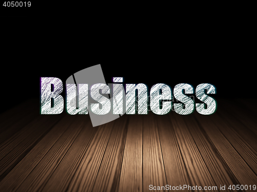 Image of Business concept: Business in grunge dark room