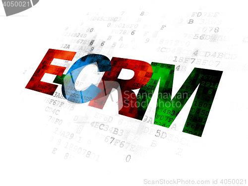 Image of Finance concept: E-CRM on Digital background