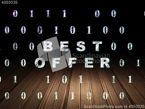Image of Business concept: Best Offer in grunge dark room