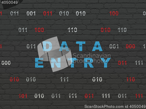 Image of Data concept: Data Entry on wall background