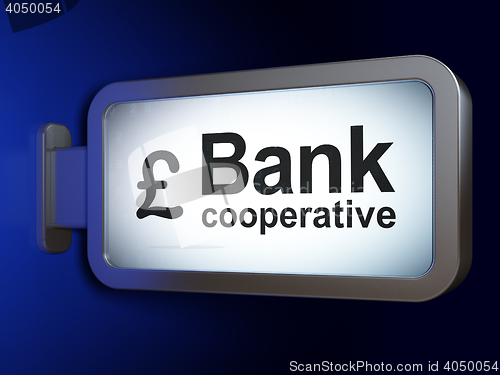 Image of Banking concept: Bank Cooperative and Pound on billboard background