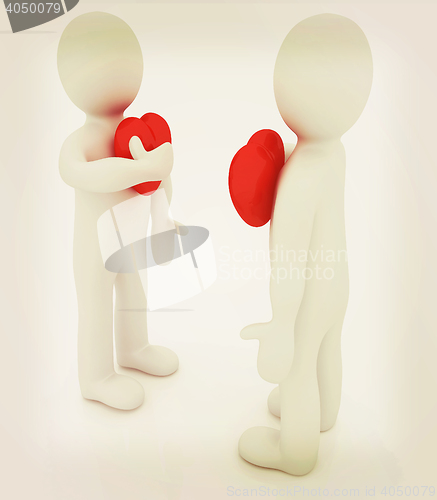 Image of 3d mans holding his hand to his heart. Concept: \"From the heart\"