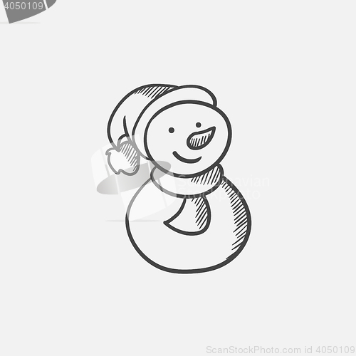 Image of Snowman sketch icon.