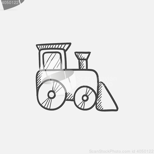 Image of Toy train sketch icon.