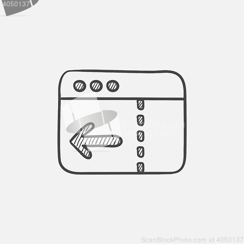 Image of Browser window with arrow left sketch icon.