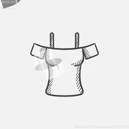 Image of Female shirt sketch icon.