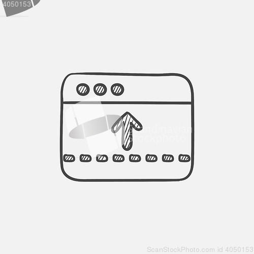 Image of Browser window with arrow up sketch icon.