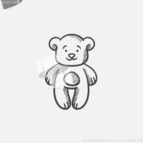 Image of Teddy bear sketch icon.