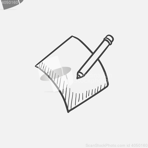 Image of Pencil and document sketch icon.