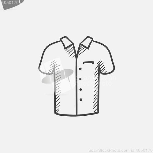 Image of Polo shirt sketch icon.