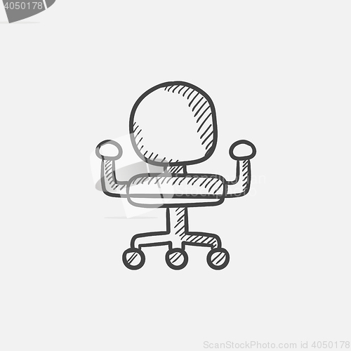 Image of Office chair sketch icon.