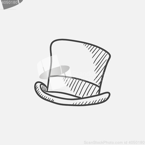 Image of Cylinder hat sketch icon.