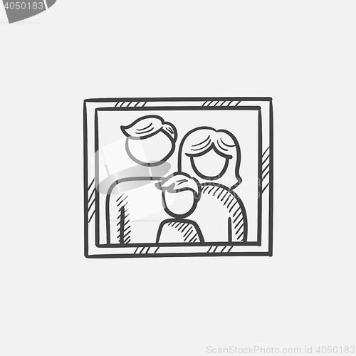 Image of Family photo sketch icon.