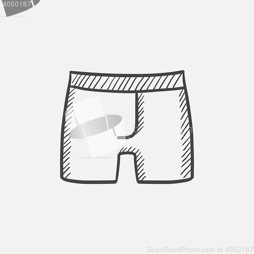 Image of Male underpants sketch icon.