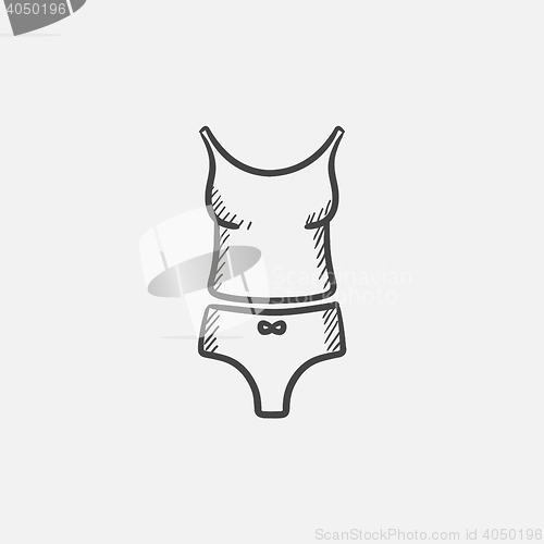 Image of Singlet and panties sketch icon.