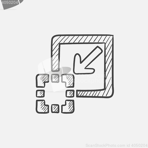 Image of Add content sketch icon.