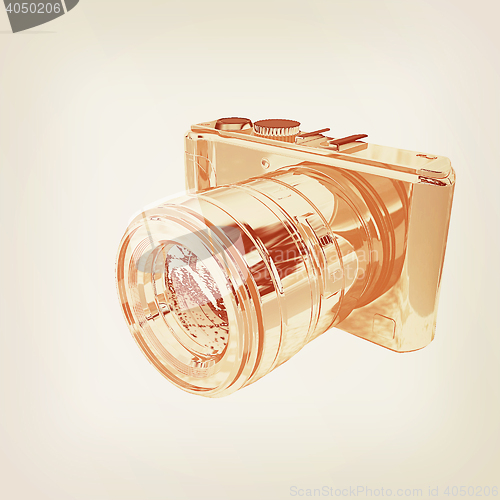 Image of 3d illustration of photographic camera. 3D illustration. Vintage