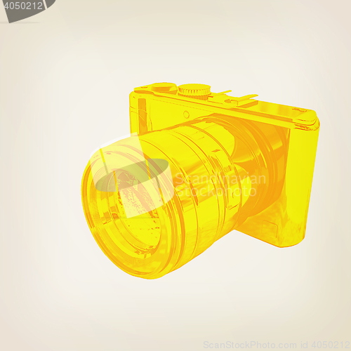 Image of 3d illustration of photographic camera. 3D illustration. Vintage