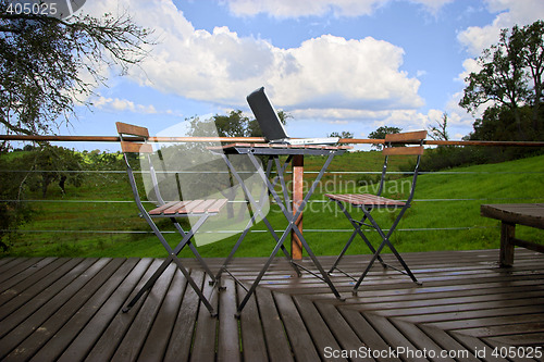 Image of Laptop over a table