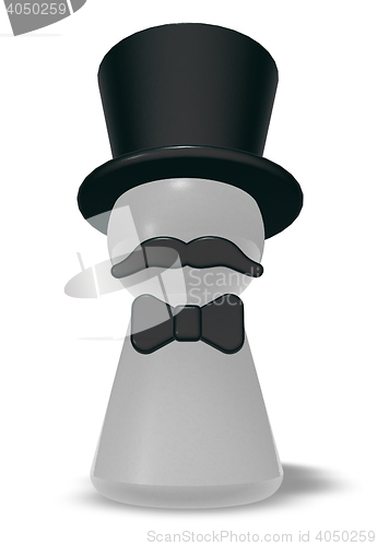 Image of pawn with hat and beard - 3d rendering