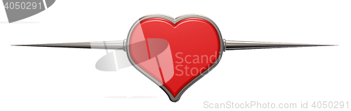 Image of heart symbol with prickles - 3d rendering