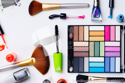 Image of Set for make-up on pure background
