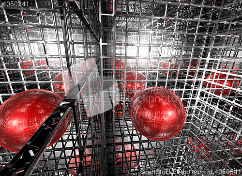 Image of abstract futuristic background with sphere - 3d illustration