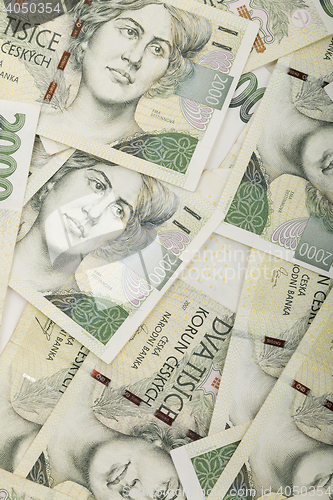 Image of czech banknotes crowns background