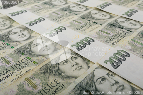 Image of czech banknotes crowns background