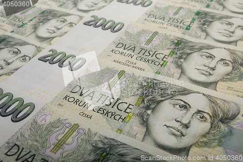 Image of czech banknotes crowns background