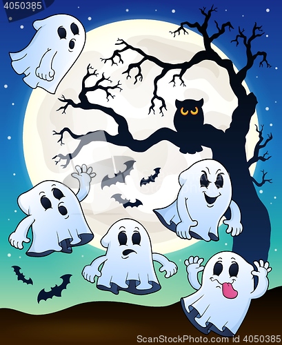 Image of Halloween image with ghosts theme 2
