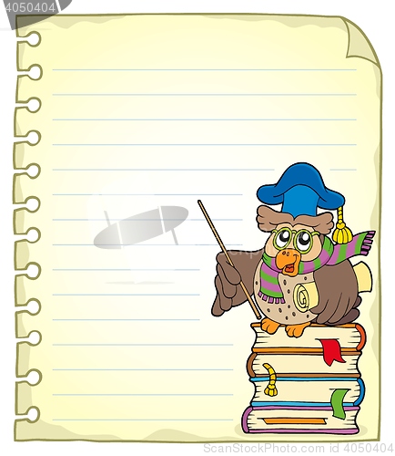 Image of Notebook page with owl teacher 7