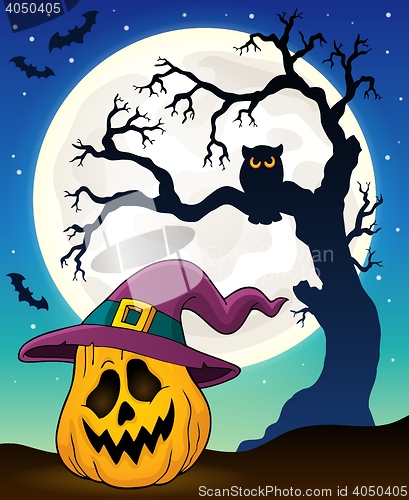 Image of Pumpkin in witch hat theme image 3