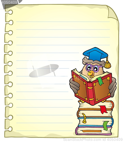 Image of Notebook page with owl teacher 5