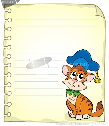 Image of Notebook page with cat teacher 1