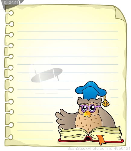 Image of Notebook page with owl teacher 6