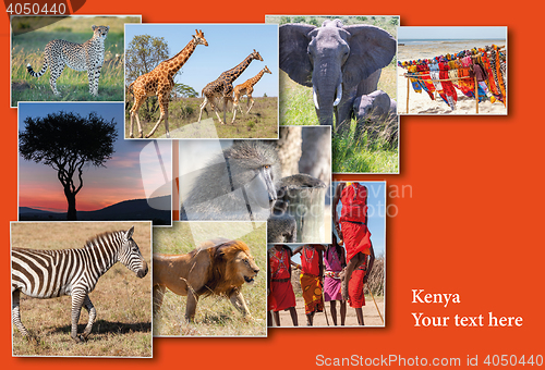 Image of Wildlife and beautiful sunset at the Kenya.