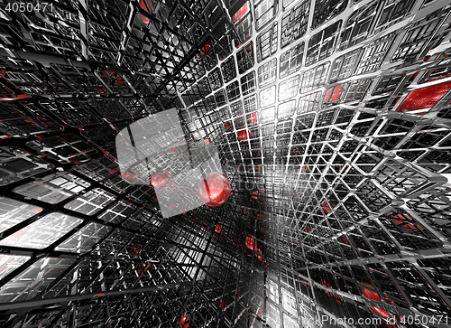 Image of abstract futuristic background with sphere - 3d illustration