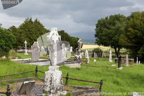 Image of old celtic cemetery graveyard in ireland