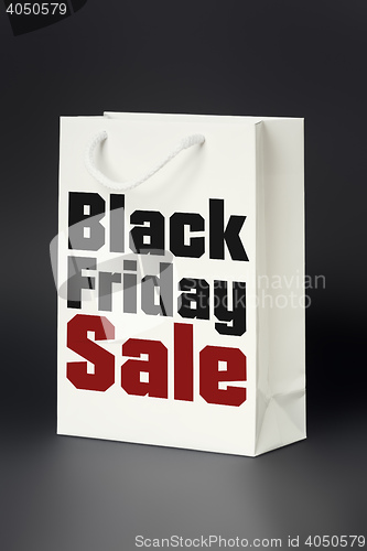 Image of white shopping bag black friday sale