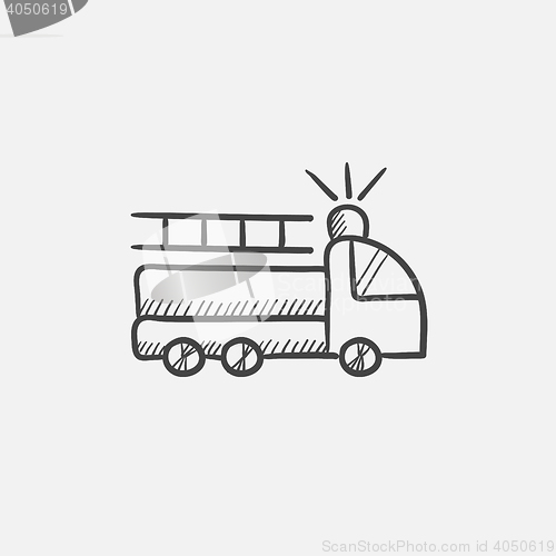 Image of Fire truck sketch icon.