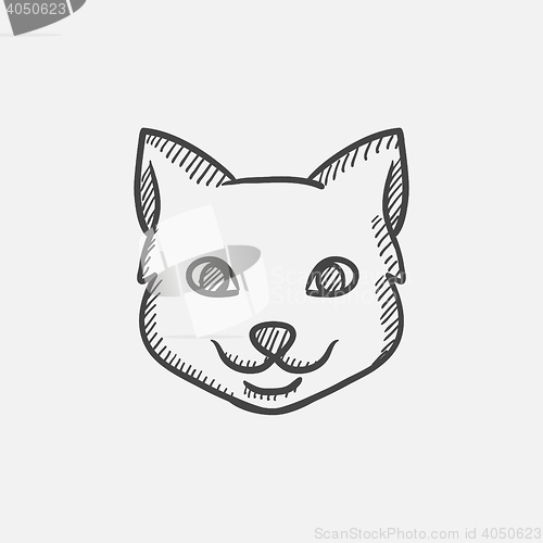 Image of Cat head sketch icon.