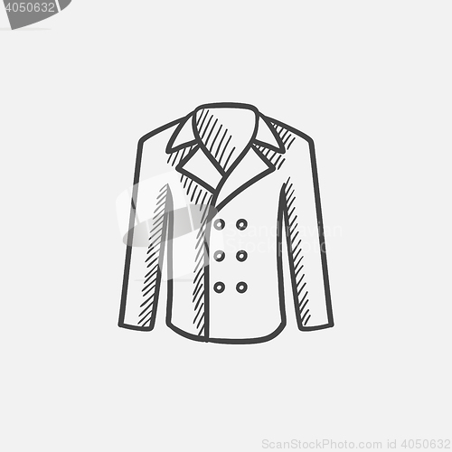 Image of Male coat sketch icon.