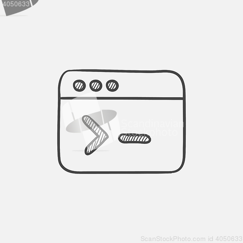 Image of Browser window with command line sketch icon.