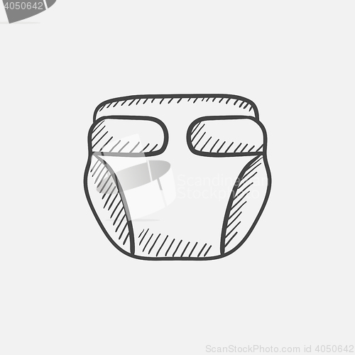 Image of Baby diaper sketch icon.