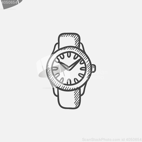 Image of Wrist watch sketch icon.