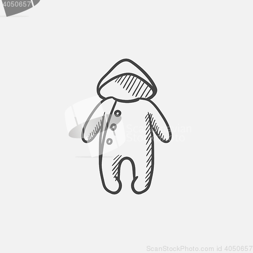 Image of Baby rompers sketch icon.