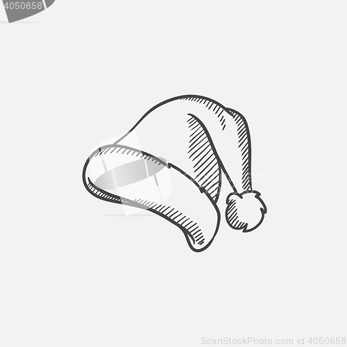 Image of Santa hat sketch icon.