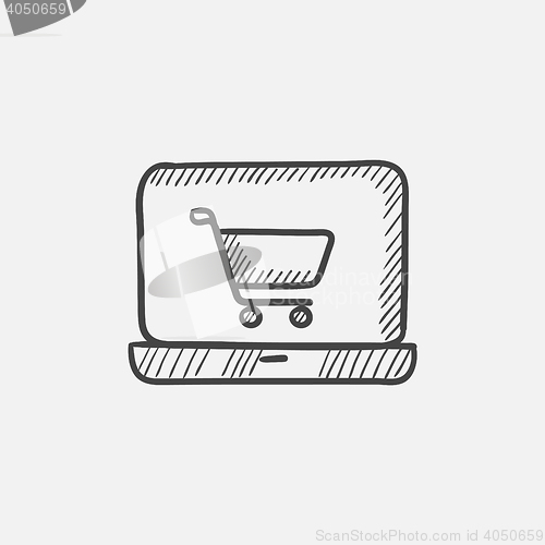 Image of Online shopping sketch icon. 