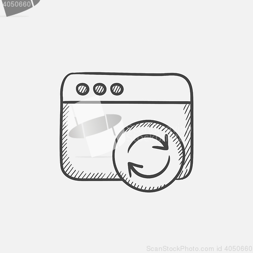 Image of Browser window with refresh sign sketch icon.